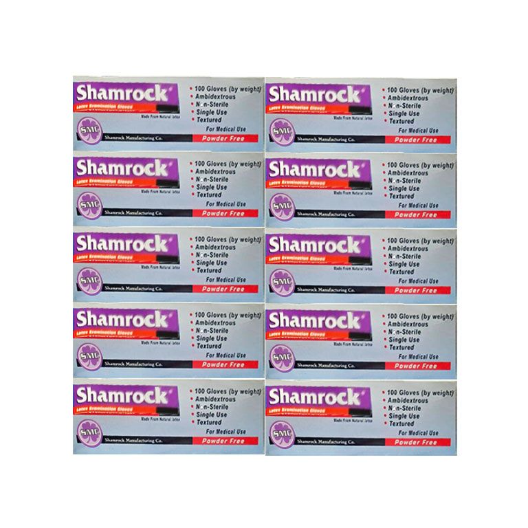 دستکش لاتکس غیر پودری شمراک مدل smc سایز متوسط (m) 10 بسته 100 عددی